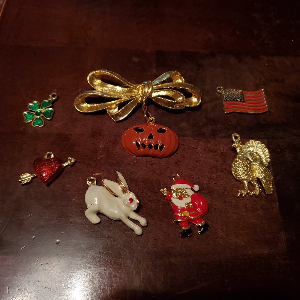 Vintage Phister Ent. 1996 Changeable Holiday Charm Pin